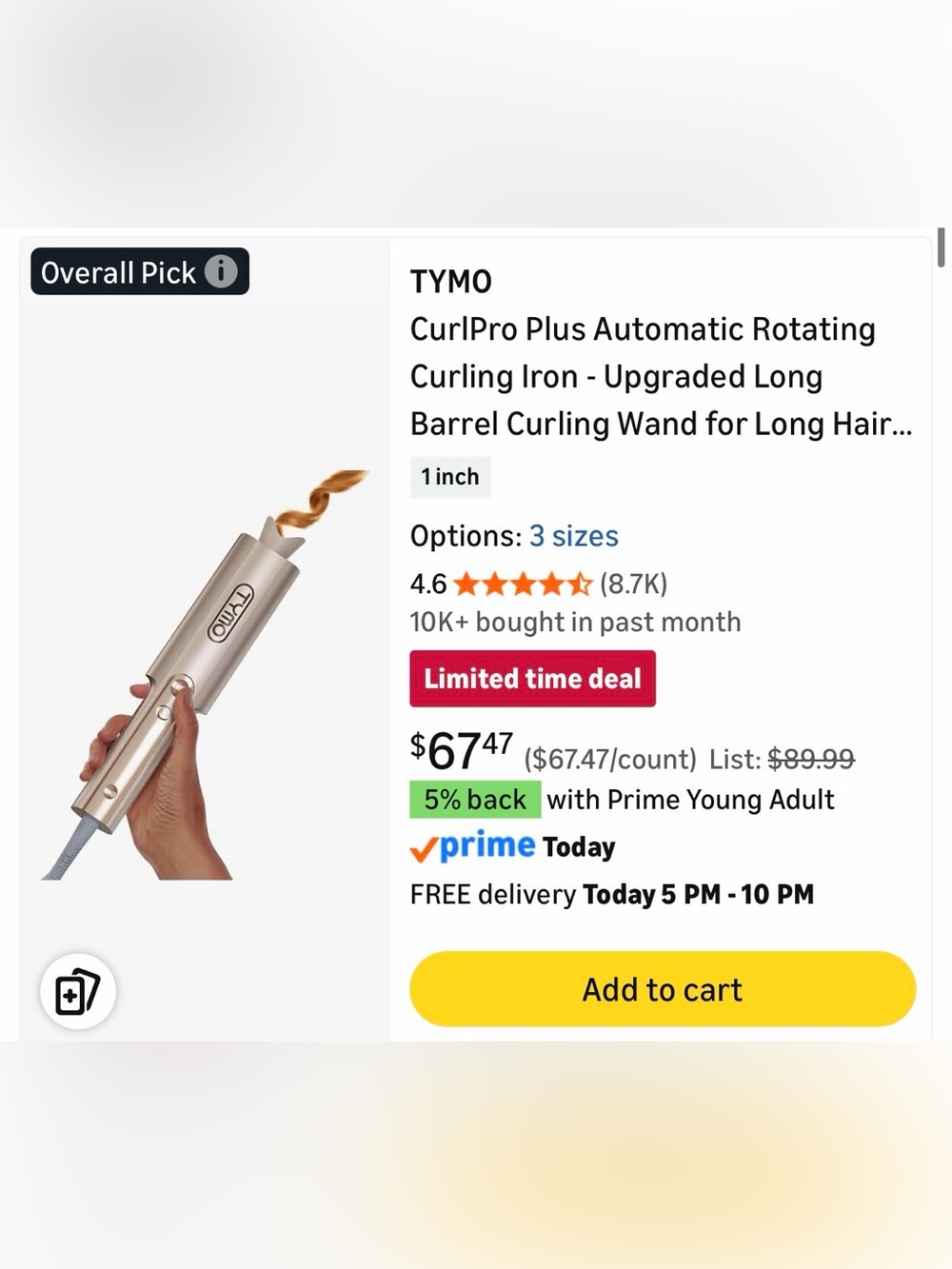 TYMO CurlPro Plus Automatic Rotating Curling Iron